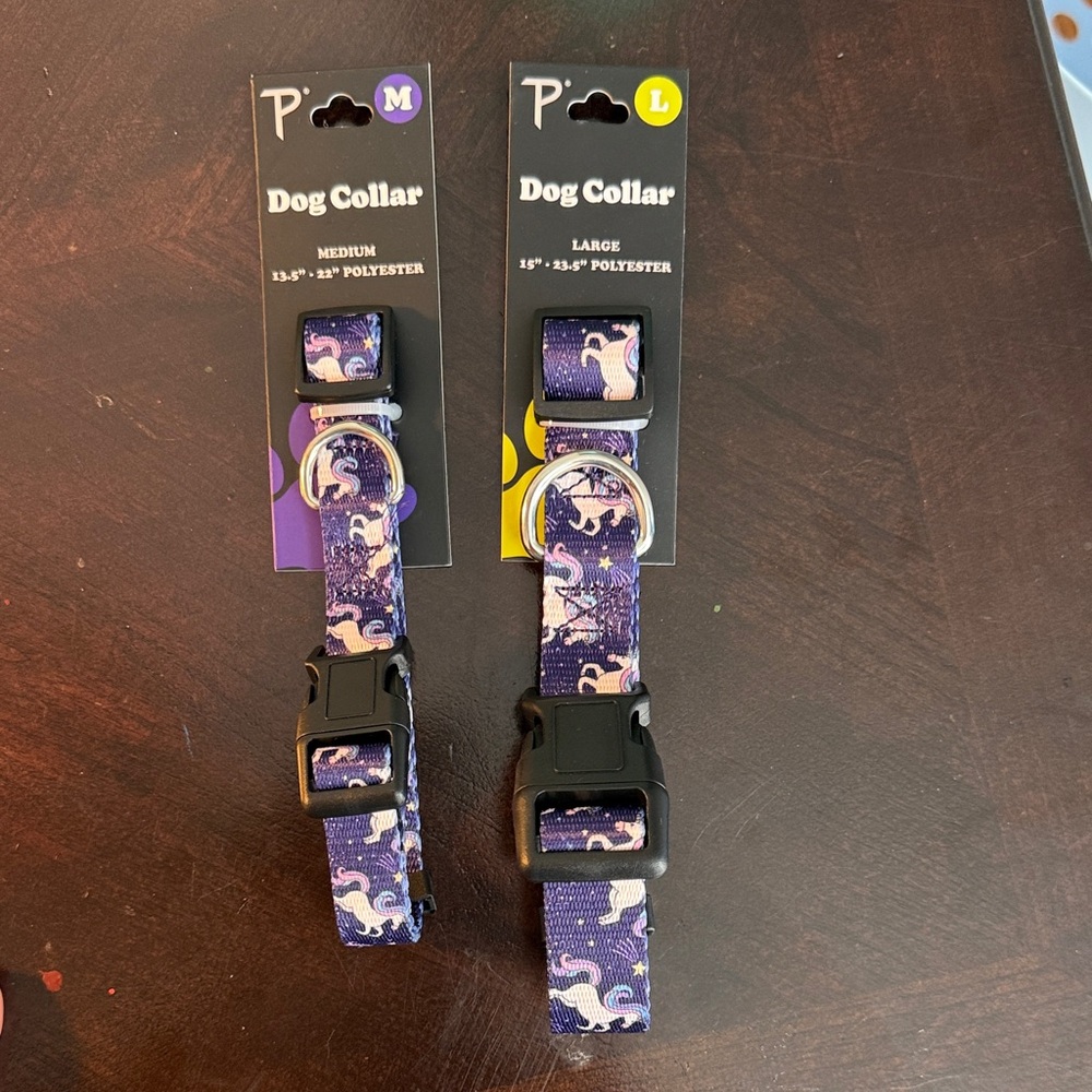 Purple Dog Collar with Unicorn Design - Picture 1 of 3